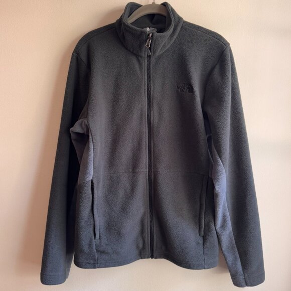 The North Face Mens Charcoal Gray Full Zip Fleece Jacket Size Small S - Picture 1 of 7